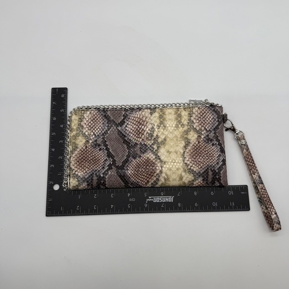 3am Forever‎ Snake Print Wristlet Wallet Clutch with Chain Detail-zipper - Picture 3 of 10